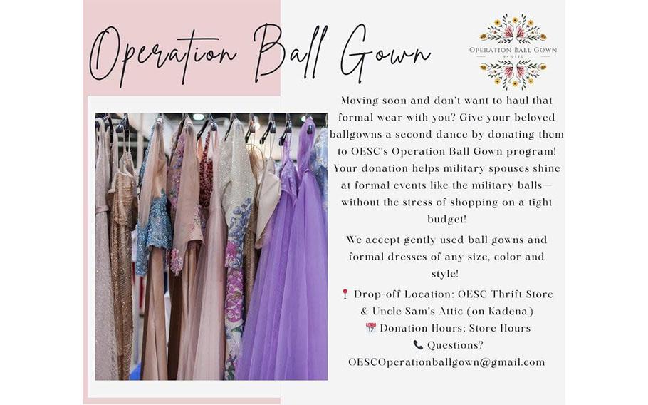 Operation Ball Gown flyer; information about the event.